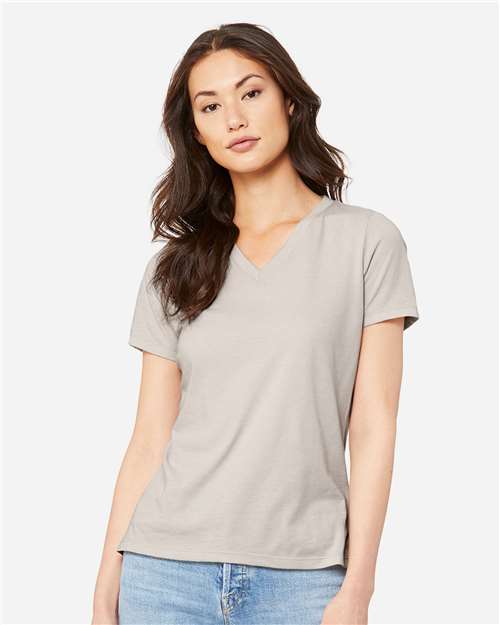 BELLA + CANVAS Women's Relaxed Heather CVC V-Neck Tee 6405CVC