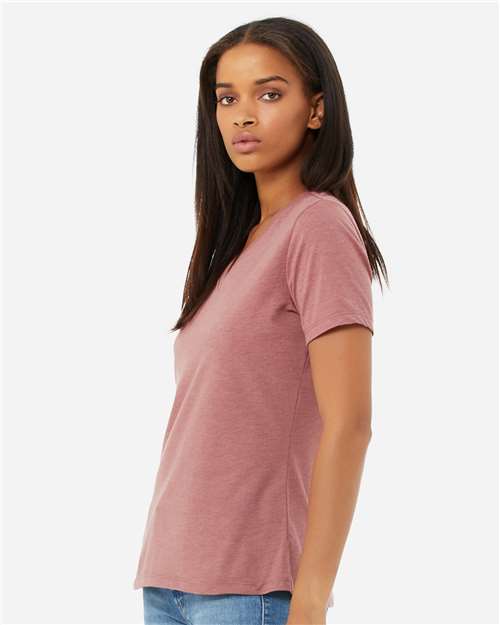 BELLA + CANVAS Women's Relaxed Heather CVC V-Neck Tee 6405CVC