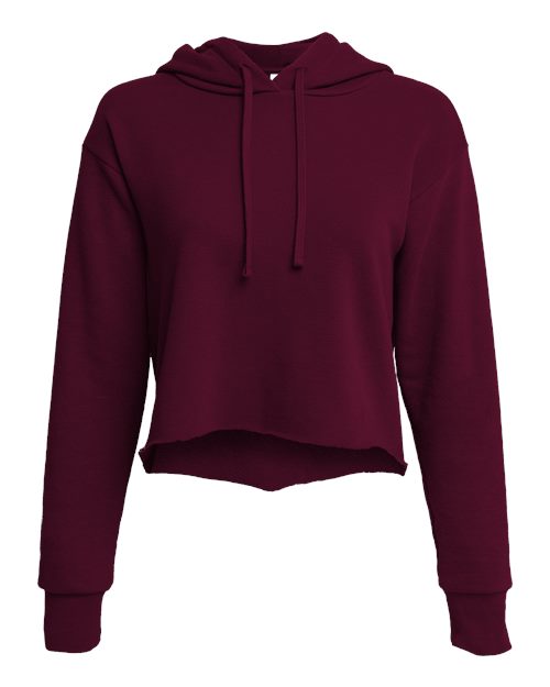 Next Level Women's Laguna Sueded Raw Edge Crop Hoodie Sweatshirt 9384
