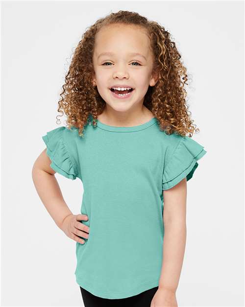 Rabbit Skins Toddler Flutter Sleeve Tee 3339