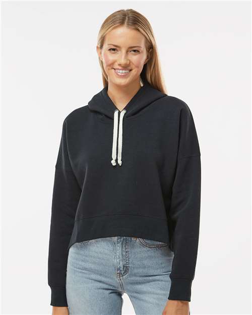 J. America Women's Crop Hooded Sweatshirt 8853