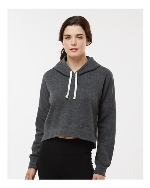 J. America Women's Crop Hooded Sweatshirt 8853