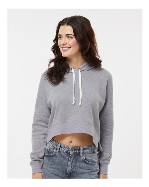 J. America Women's Crop Hooded Sweatshirt 8853