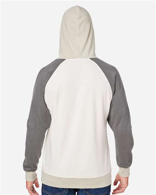 J. America Unisex Vintage Tricolor Hooded Sweatshirt 8886