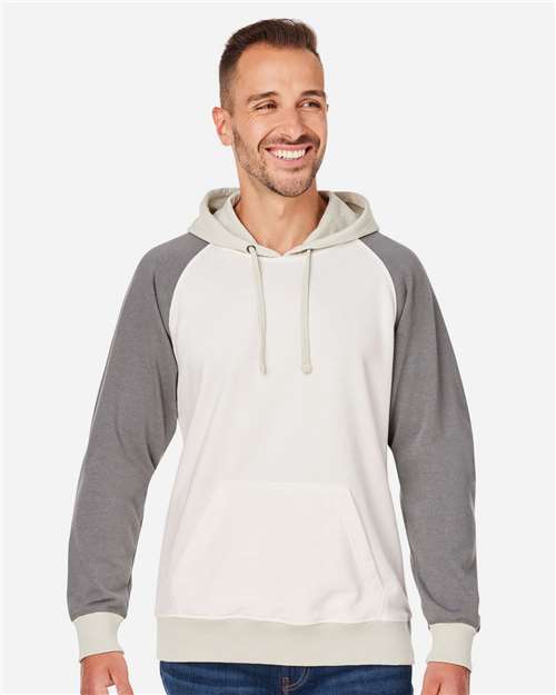 J. America Unisex Vintage Tricolor Hooded Sweatshirt 8886