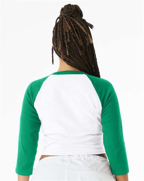 BELLA + CANVAS Women's Micro Rib Three-Quarter Raglan Sleeve Baby Tee 1200