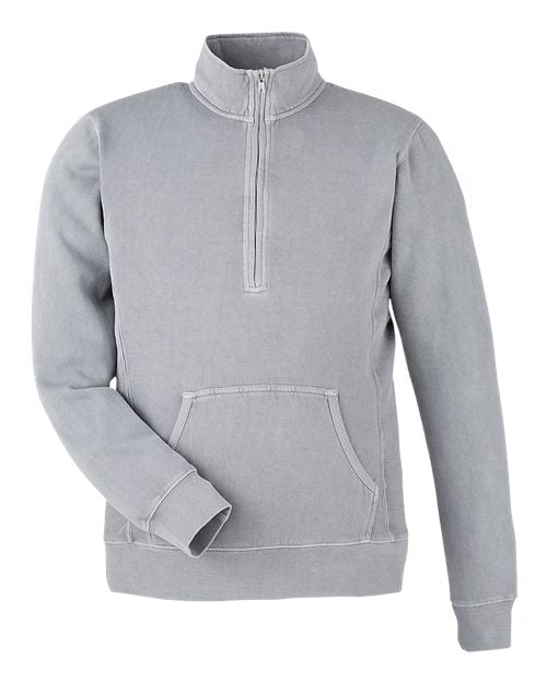 J. America Unisex Pigment-Dyed Fleece Quarter-Zip Pullover 8732