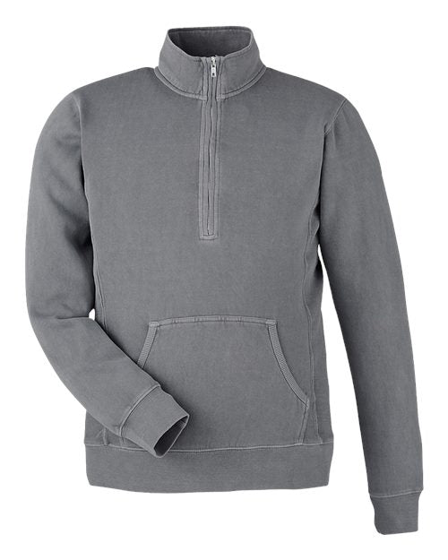 J. America Unisex Pigment-Dyed Fleece Quarter-Zip Pullover 8732