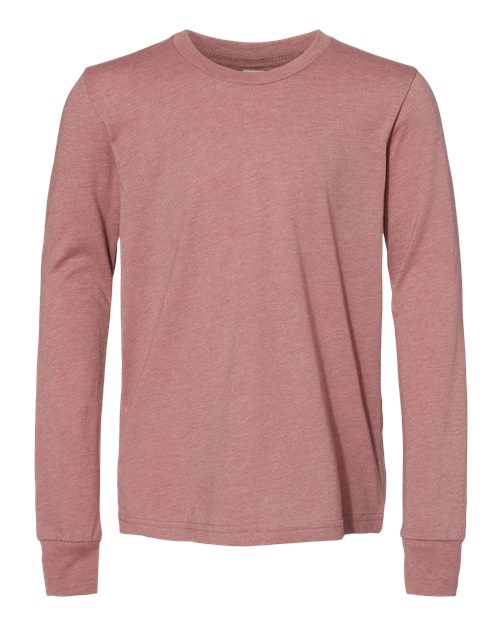 BELLA + CANVAS Youth Heather CVC Long Sleeve Tee 3501YCVC