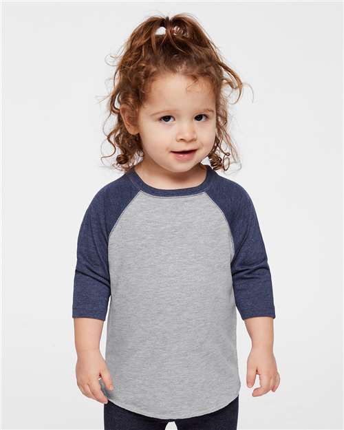 Rabbit Skins Toddler Baseball Fine Jersey Three-Quarter Sleeve Tee 3330