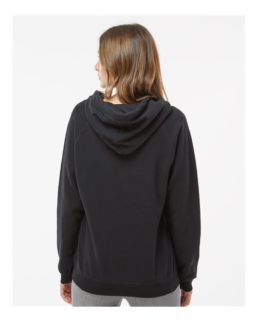 J. America Women's Sueded V-Neck Hooded Sweatshirt 8836