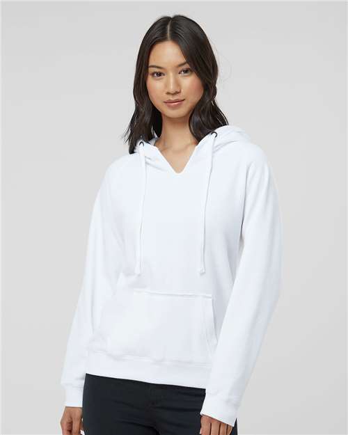 J. America Women's Sueded V-Neck Hooded Sweatshirt 8836