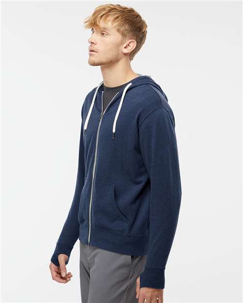 Independent Trading Co. Unisex Heathered French Terry Full-Zip Hooded Sweatshirt PRM90HTZ