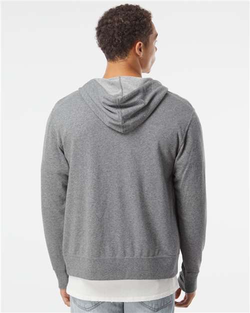 Independent Trading Co. Unisex Heathered French Terry Full-Zip Hooded Sweatshirt PRM90HTZ