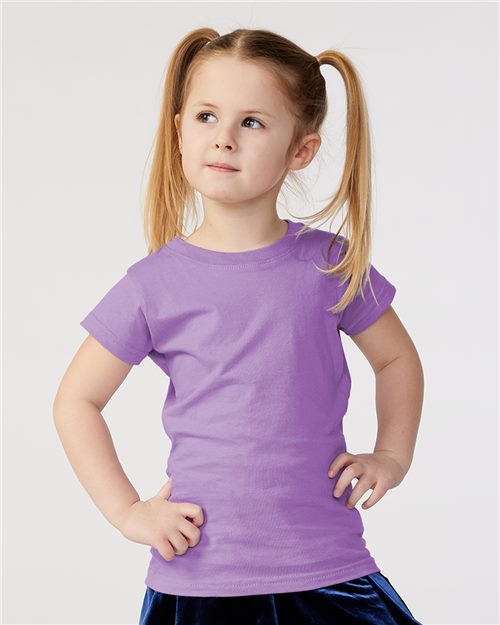 Rabbit Skins Toddler Girls Fine Jersey Tee 3316