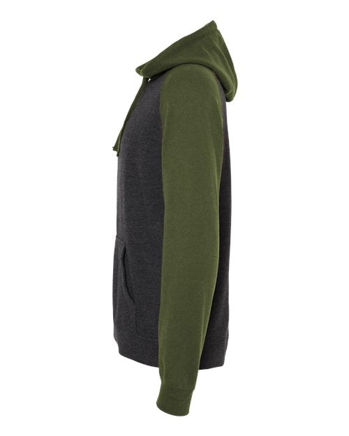 Independent Trading Co. Unisex Raglan Hooded Sweatshirt IND40RP