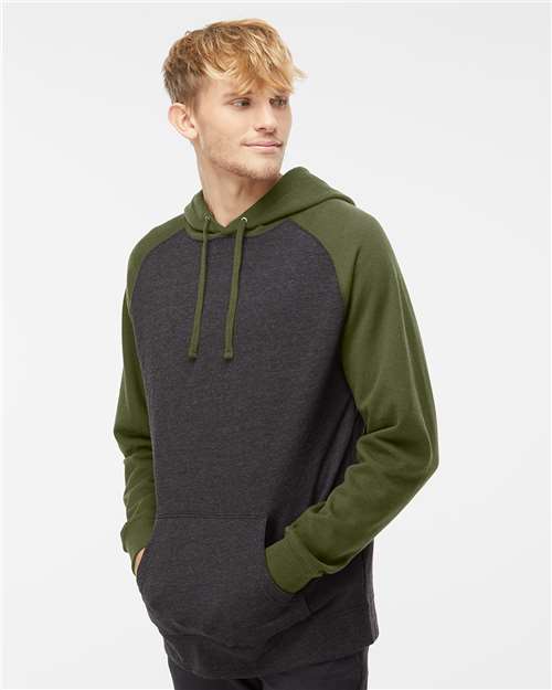 Independent Trading Co. Unisex Raglan Hooded Sweatshirt IND40RP