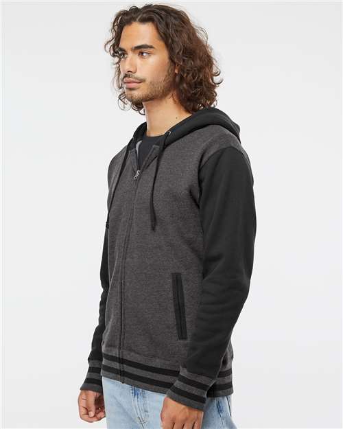 Independent Trading Co. Unisex Heavyweight Varsity Full-Zip Hooded Sweatshirt IND45UVZ