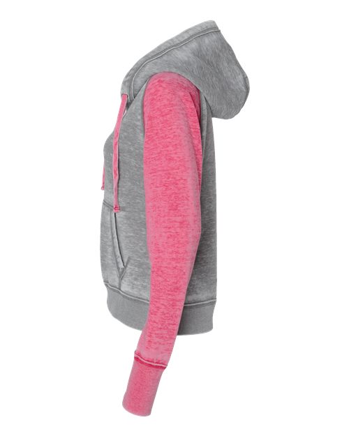 J. America Women's Zen Fleece Raglan Hooded Sweatshirt 8926