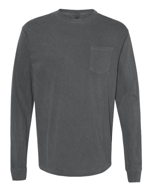 Comfort Colors Unisex Garment-Dyed Heavyweight Long Sleeve Pocket T-Shirt 4410