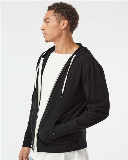 Independent Trading Co. Unisex Heathered French Terry Full-Zip Hooded Sweatshirt PRM90HTZ