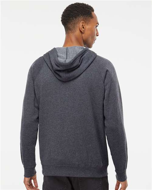 Independent Trading Co. Unisex Special Blend Raglan Full-Zip Hooded Sweatshirt PRM33SBZ