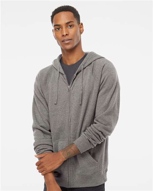 Independent Trading Co. Unisex Special Blend Raglan Full-Zip Hooded Sweatshirt PRM33SBZ