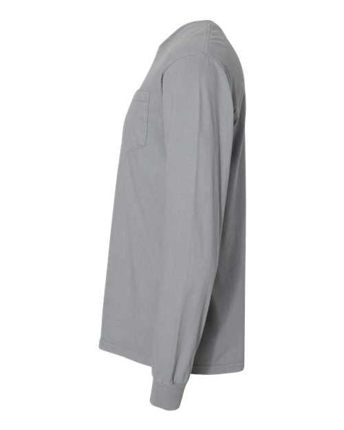 Comfort Colors Unisex Garment-Dyed Heavyweight Long Sleeve Pocket T-Shirt 4410