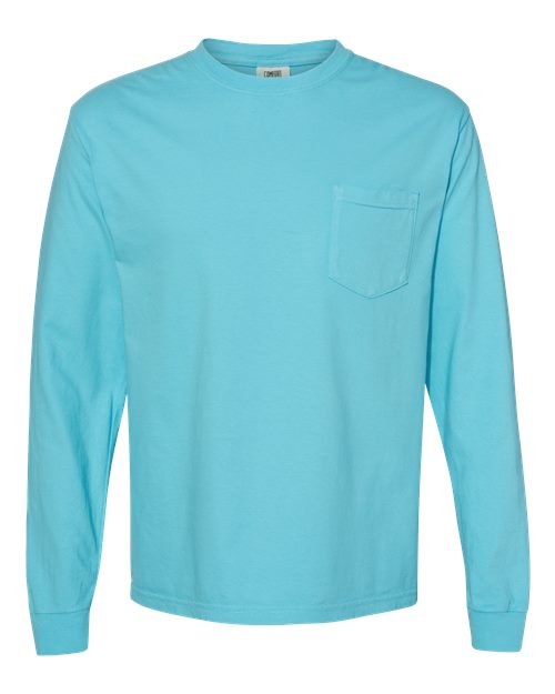 Comfort Colors Unisex Garment-Dyed Heavyweight Long Sleeve Pocket T-Shirt 4410