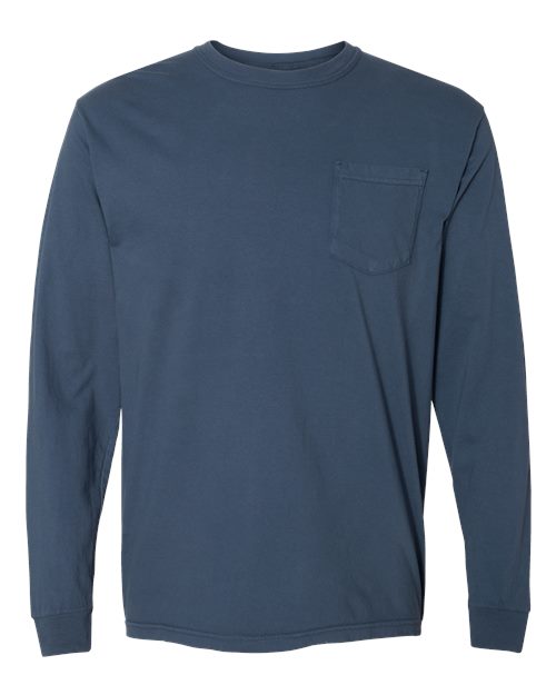 Comfort Colors Unisex Garment-Dyed Heavyweight Long Sleeve Pocket T-Shirt 4410