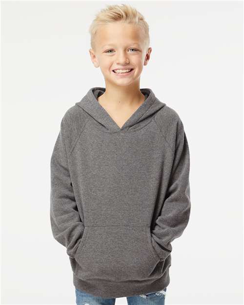 Independent Trading Co. Youth Lightweight Special Blend Raglan Hooded Sweatshirt PRM15YSB