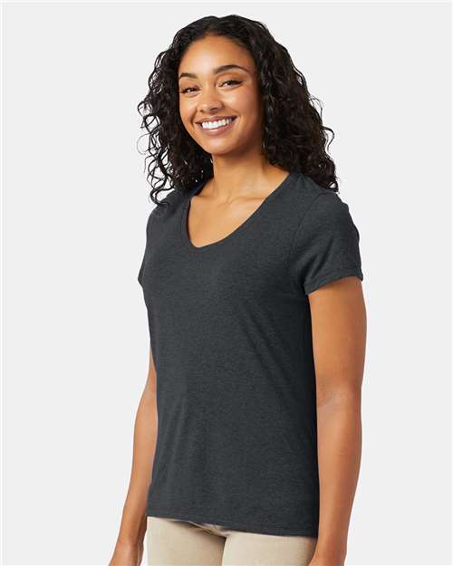 Hanes Women's Perfect-T Triblend V-Neck T-Shirt 42VT