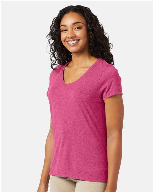 Hanes Women's Perfect-T Triblend V-Neck T-Shirt 42VT