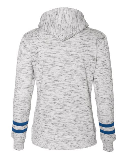 J. America Women’s Mélange Fleece Striped-Sleeve Hooded Sweatshirt 8674