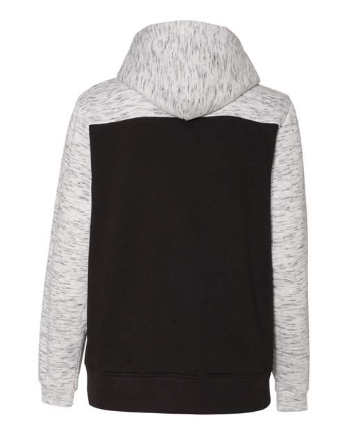 J. America Men's Mélange Fleece Colorblocked Hooded Sweatshirt 8676