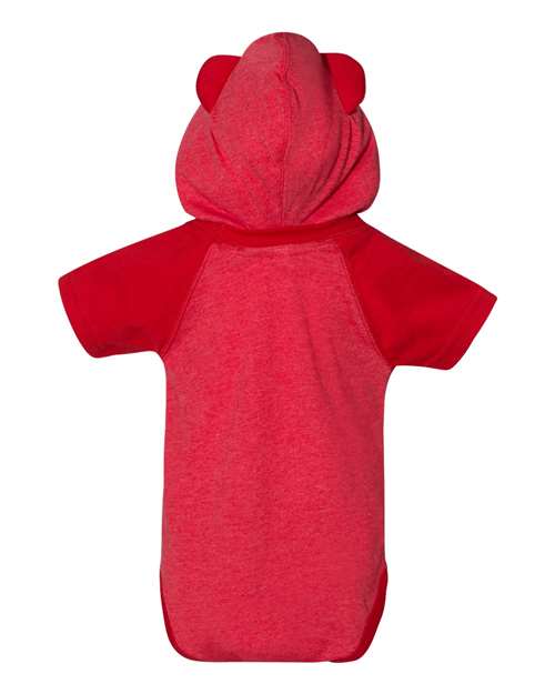 Rabbit Skins Infant Fine Jersey Raglan Bodysuit with Hood & Ears 4417