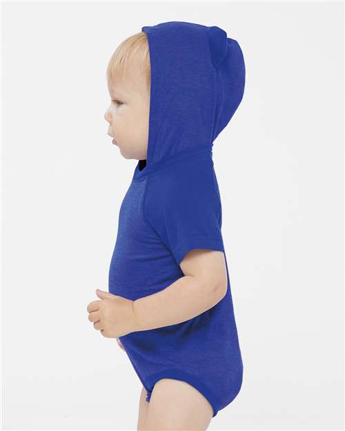 Rabbit Skins Infant Fine Jersey Raglan Bodysuit with Hood & Ears 4417