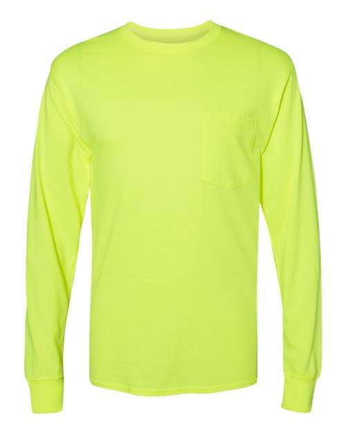 Hanes Unisex Workwear Long Sleeve Pocket T-Shirt W120