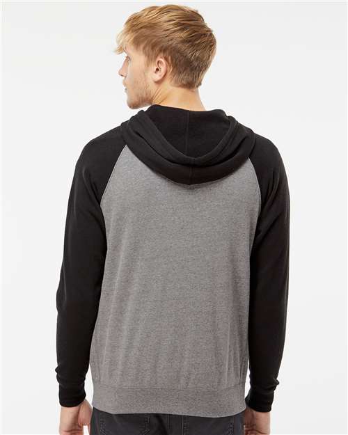 Independent Trading Co. Unisex Special Blend Raglan Full-Zip Hooded Sweatshirt PRM33SBZ
