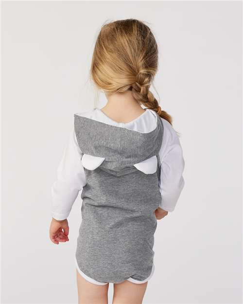 Rabbit Skins Infant Fine Jersey Character Hooded Long Sleeve Bodysuit with Ears 4418