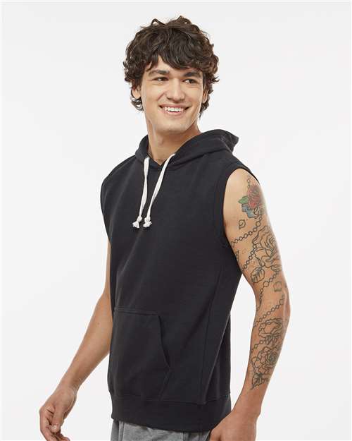 J. America Men's Triblend Sleeveless Hooded Sweatshirt 8877