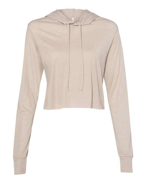 BELLA + CANVAS Women’s Triblend Crop Long Sleeve Hoodie Tee 8512