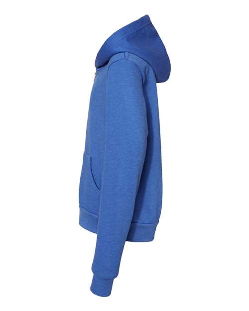 BELLA + CANVAS Youth Sponge Fleece Full-Zip Hoodie Sweatshirt 3739Y