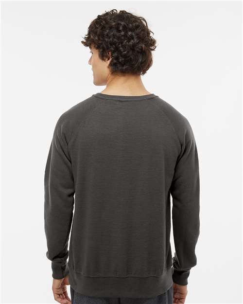 J. America Men's Ripple Fleece Raglan Crewneck Sweatshirt 8707
