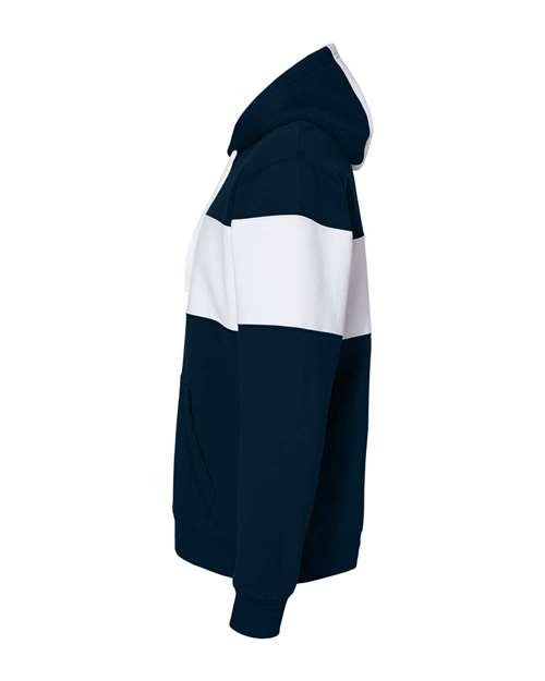 J. America Men's Varsity Fleece Colorblocked Hooded Sweatshirt 8644