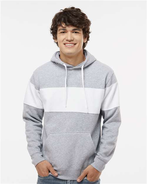 J. America Men's Varsity Fleece Colorblocked Hooded Sweatshirt 8644