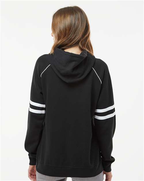 J. America Women's Varsity Fleece Piped Hooded Sweatshirt 8645