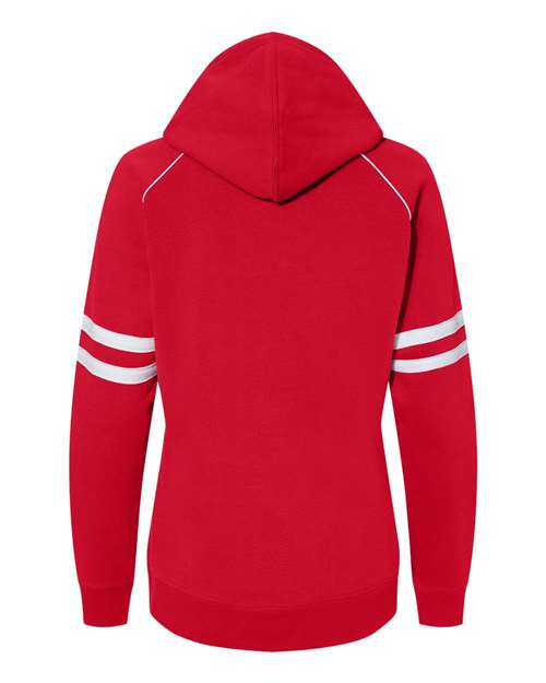 J. America Women's Varsity Fleece Piped Hooded Sweatshirt 8645