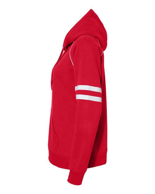 J. America Women's Varsity Fleece Piped Hooded Sweatshirt 8645