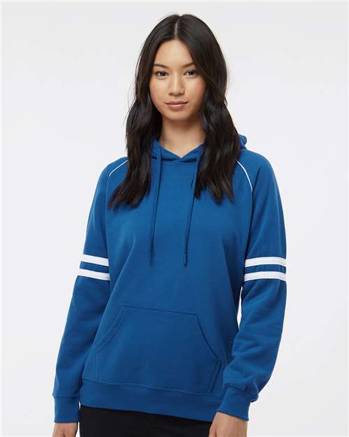 J. America Women's Varsity Fleece Piped Hooded Sweatshirt 8645